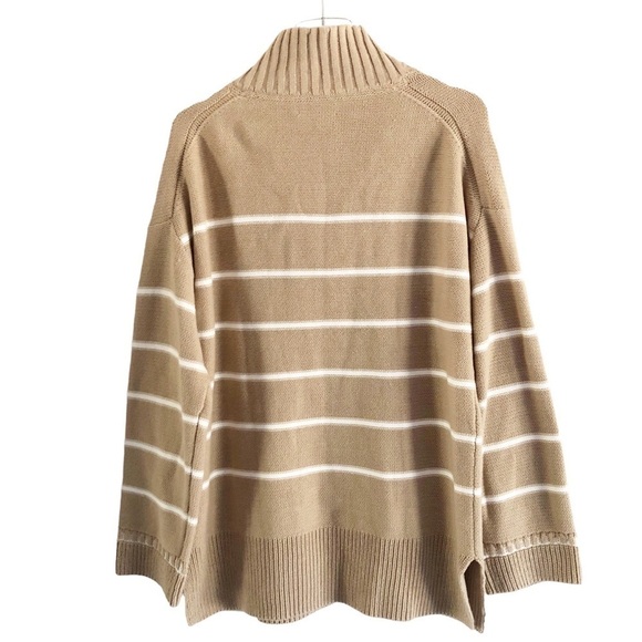 Michael Stars Sweater Emelie Half Zip Breton Striped Pullover Tunic Large NWT - Picture 7 of 13